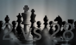 Εικοσιοκτώ σκακιστές εναντίον δύο